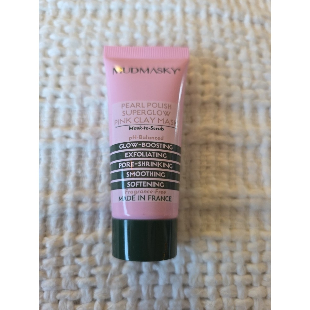 Mudmasky Pearl Polish Superglow Pink Clay Mask‎ 15ml/0.5floz Travel Size NEW